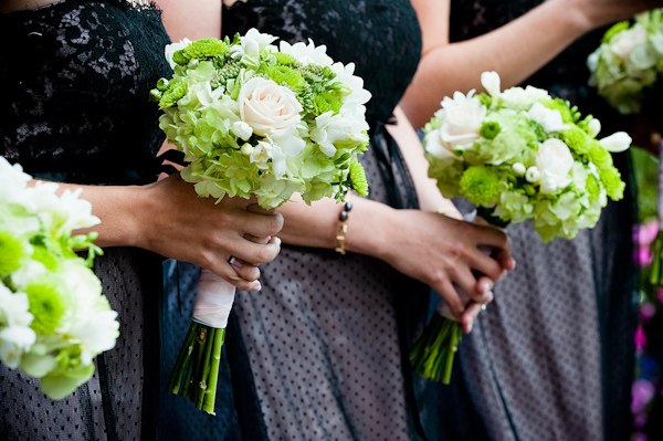 bridesmaids' bouquet detail - real wedding photo by Seattle photographer Laurel McConnell
